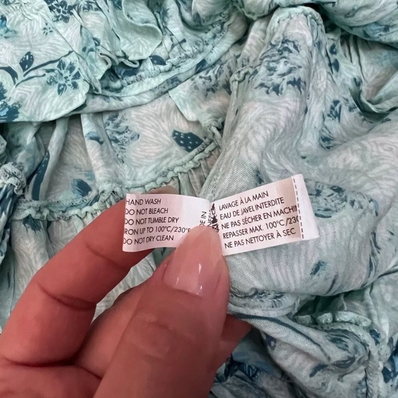 Poupette St Barth Dress Womens Size Small Aqua Teal Blue Floral Tassels - Picture 9 of 9